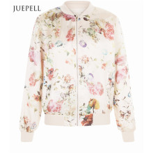 Blouson aviateur à imprimé floral rose pour femme